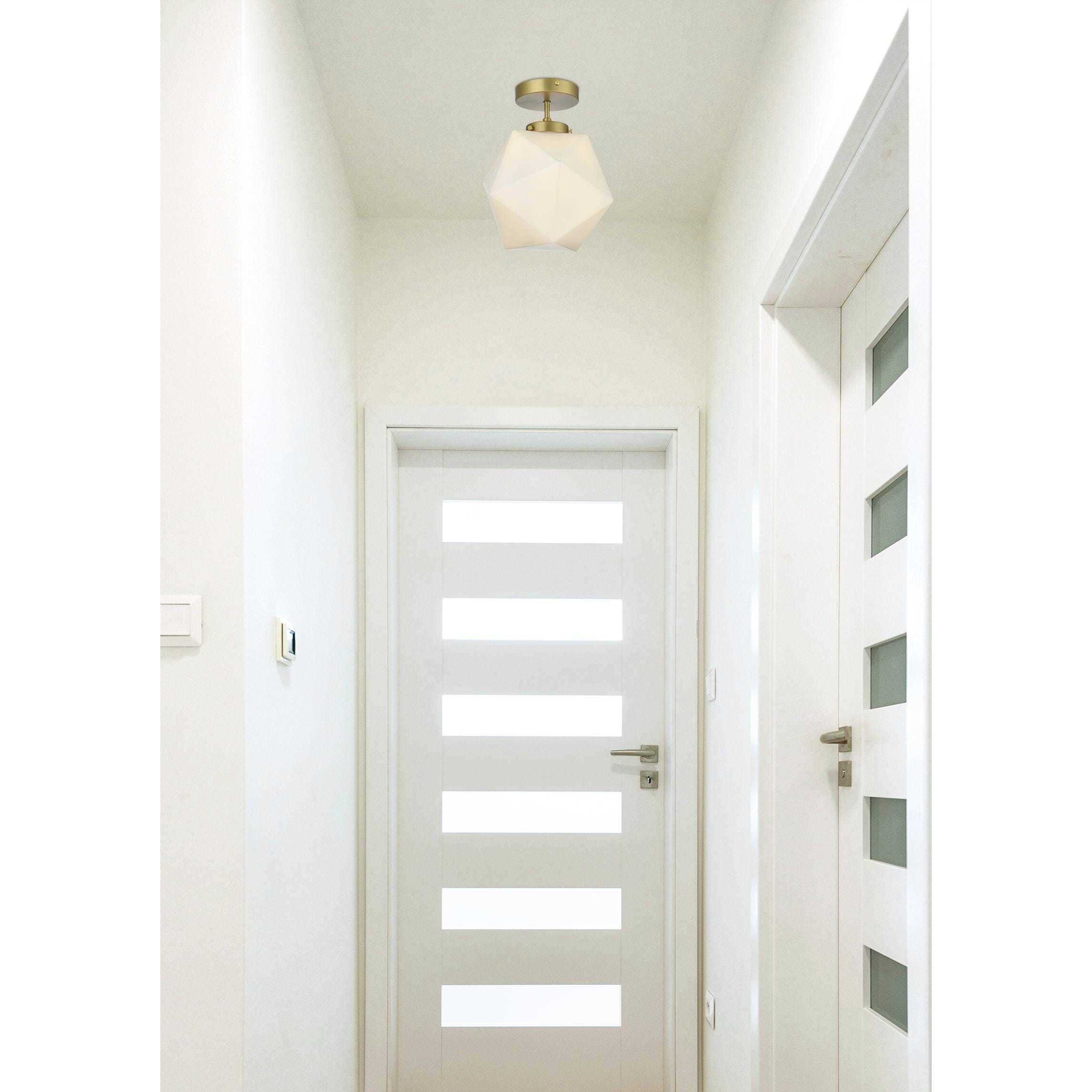 Lawrence 1 Light 10 inch Satin Gold Flush Mount Ceiling Light