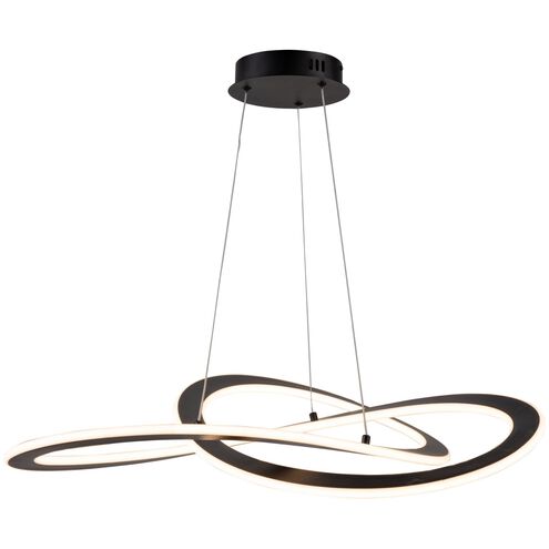 Wave 32 inch Black Chandelier Ceiling Light