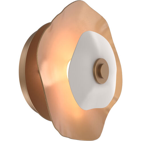 Cumulus LED 12 inch Novel Brass with White Metal Disc Surface Mount Light Ceiling Light, Small