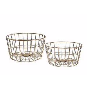 Round Iron 8 inch Baskets, Set of 2