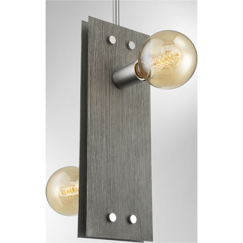Stella 2 Light 6 inch Driftwood and Brushed Nickel Accents Pendant Ceiling Light