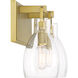 Tiberia 2 Light 14 inch Soft Brass Bath Light Wall Light