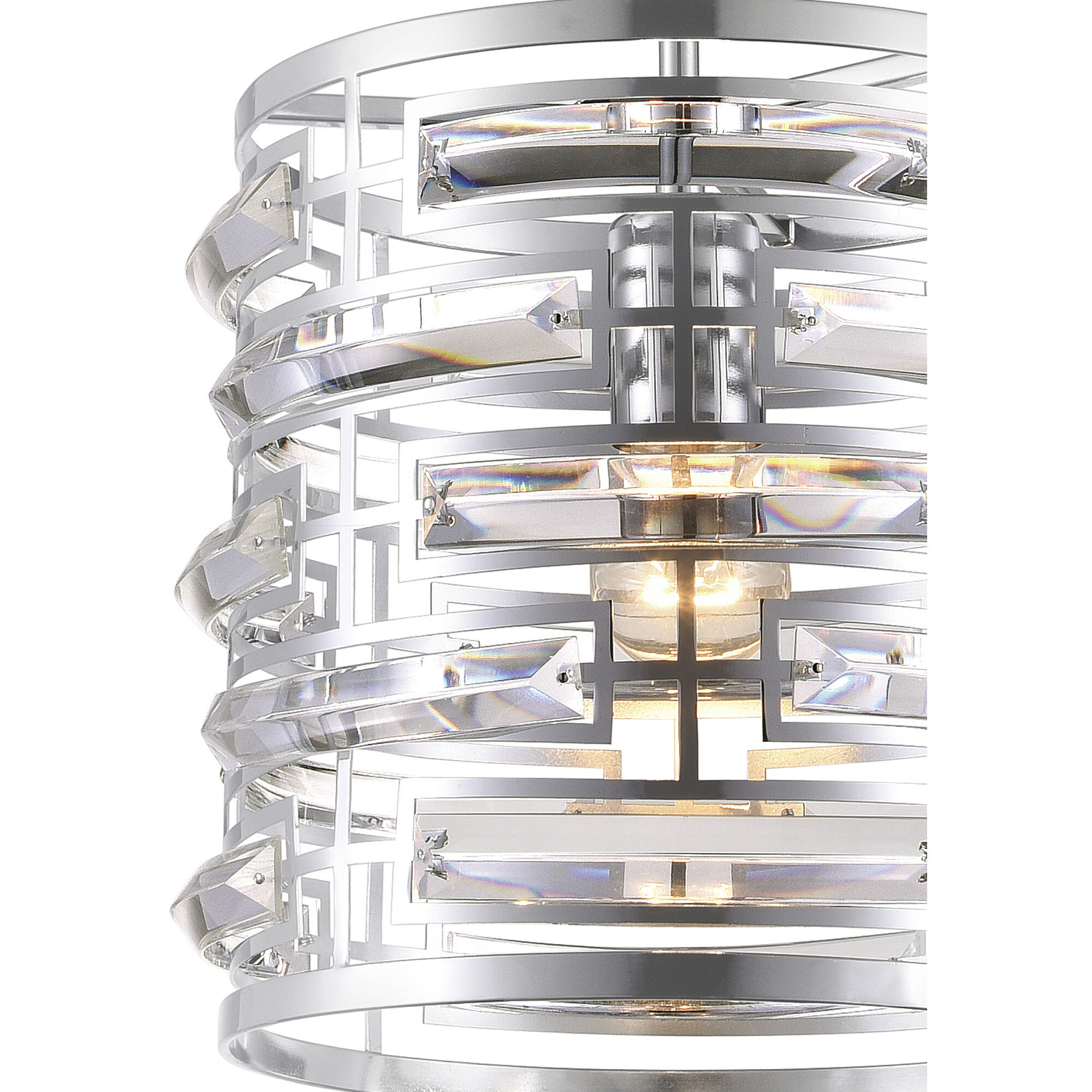 Petia 1 Light 10 inch Chrome Drum Shade Mini Chandelier Ceiling Light