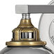 Fletcher 1 Light 7.75 inch Polished Nickel with Heritage Brass Vanity Light Wall Light