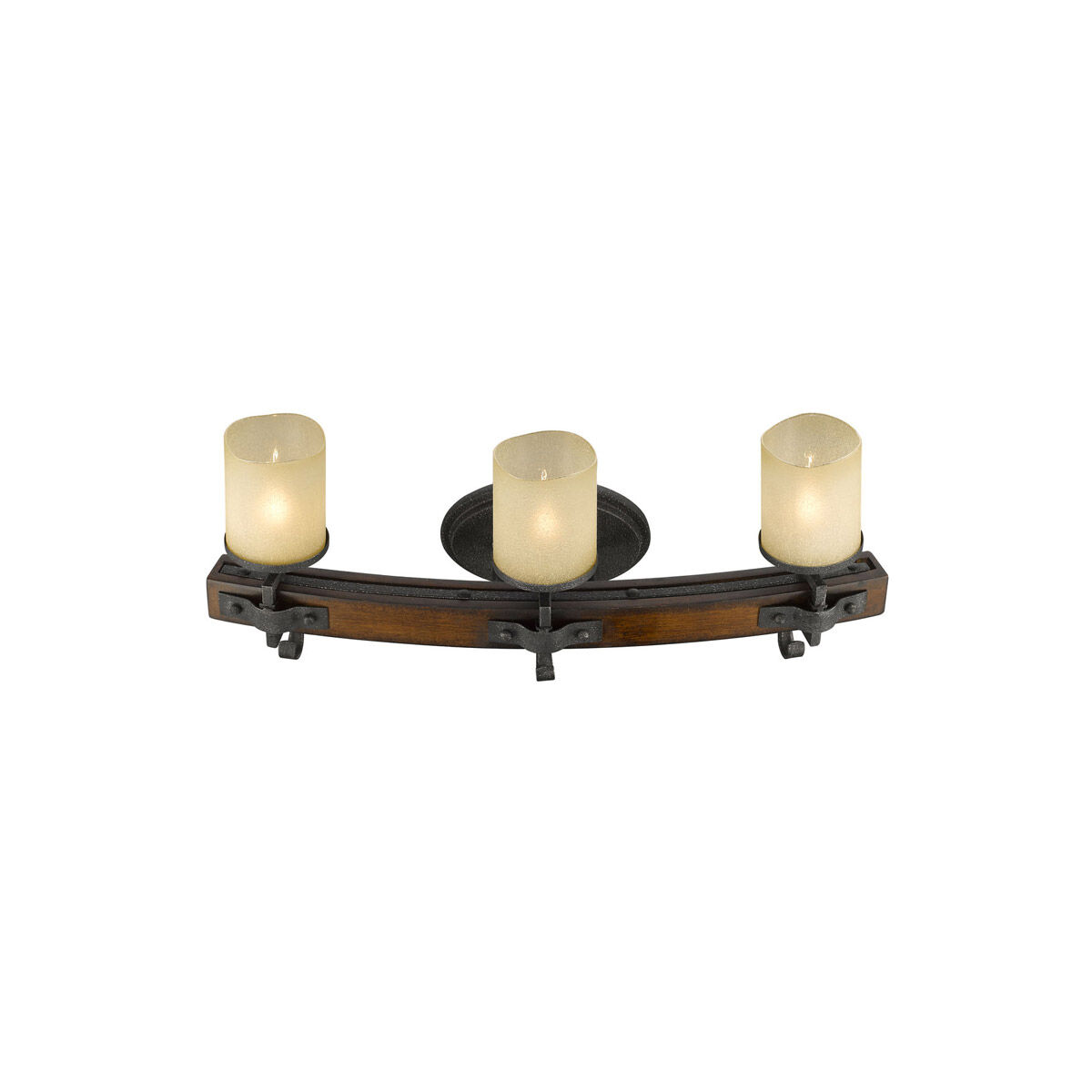 Madera 3 Light 24 inch Black Iron Bath Vanity Wall Light