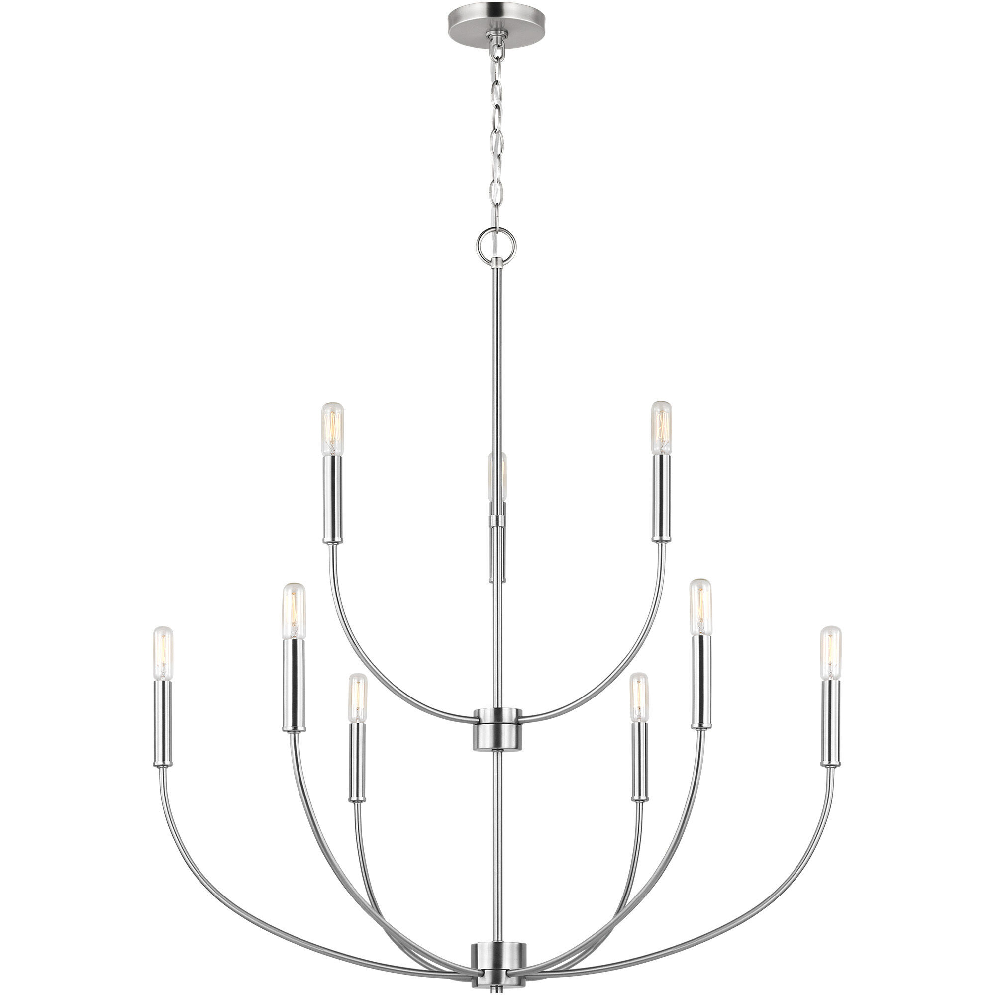 Greenwich 9 Light 32 inch Brushed Nickel Chandelier Ceiling Light