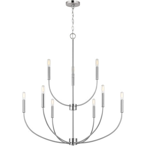 Greenwich 9 Light 32 inch Brushed Nickel Chandelier Ceiling Light in Brushed Nickel Silver