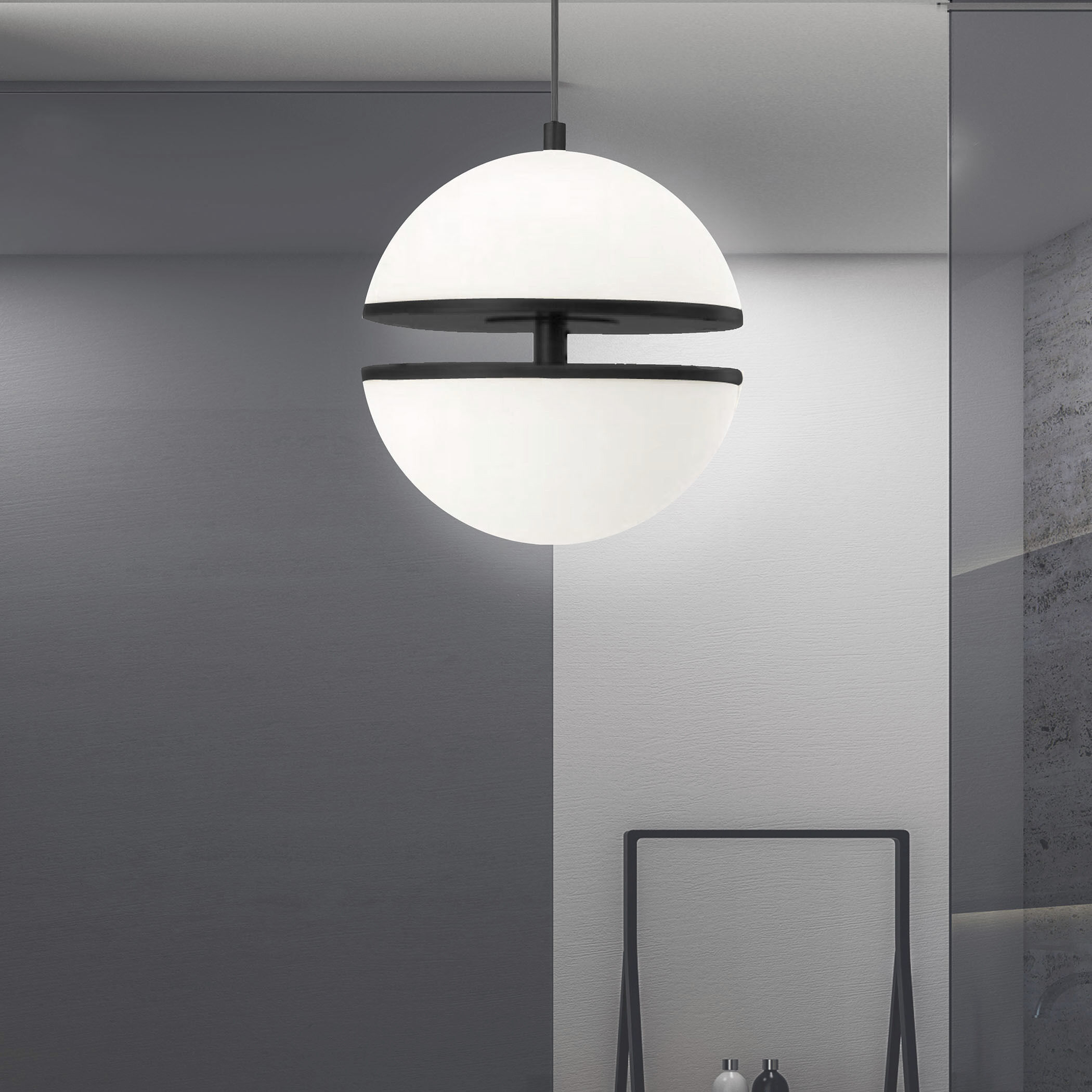 Atomic LED 12 inch Matte Black Pendant Ceiling Light