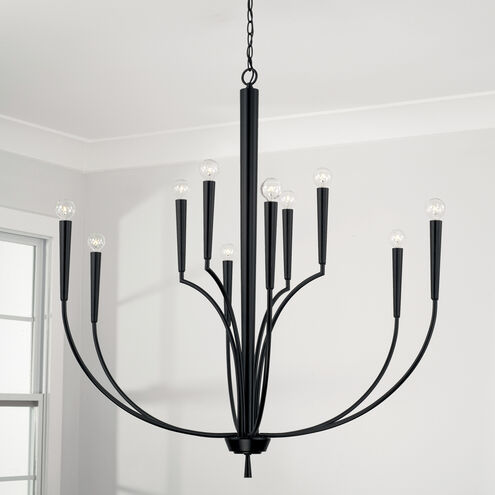 Holden 10 Light 40 inch Matte Black Chandelier Ceiling Light