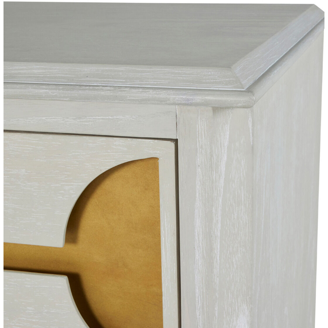 Kaitlin Stained Brass / Cerused White Chest