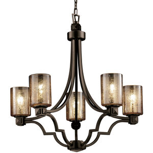 Fusion LED 28 inch Brushed Nickel Chandelier Ceiling Light in 3500 Lm LED, Oval, Frosted Crackle