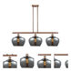 Ballston Large Fenton LED 38 inch Antique Copper Island Light Ceiling Light in Plated Smoke Glass, Ballston