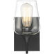 Octave 1 Light 5 inch Black Wall Sconce Wall Light, Essentials