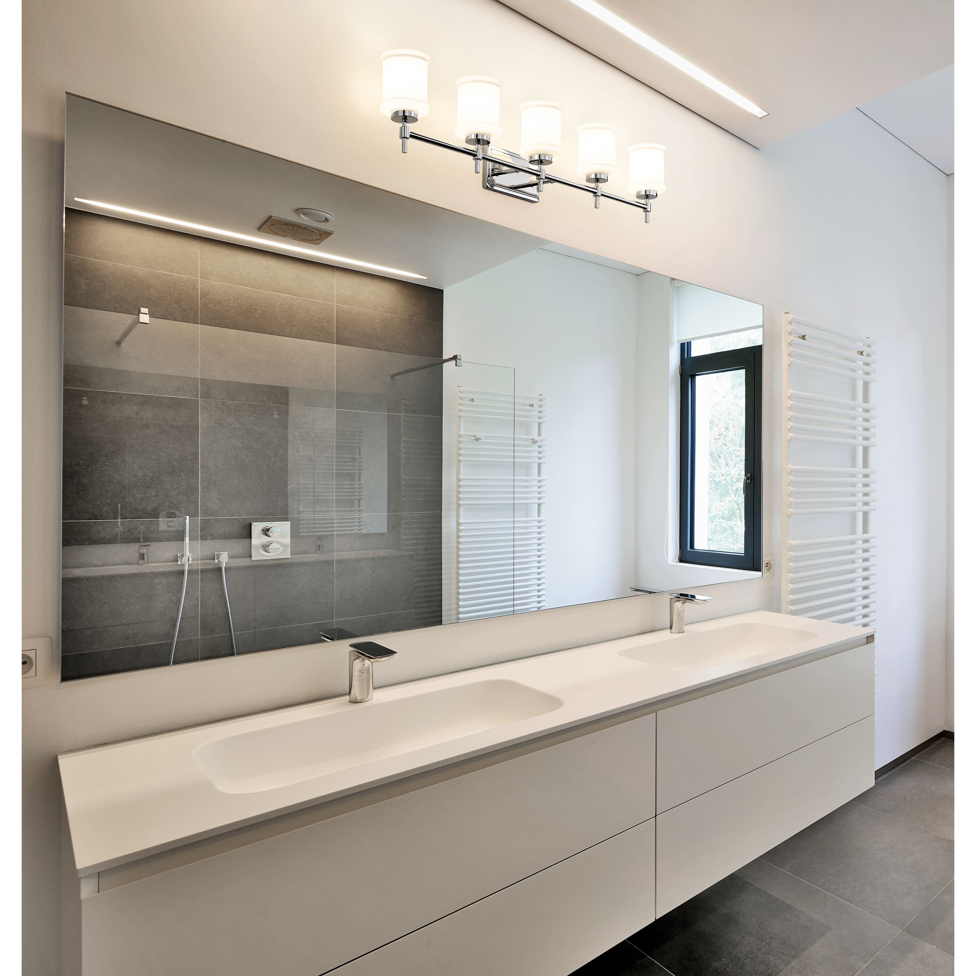 Cadoc 5 Light 40.5 inch Chrome Bath Vanity Light Wall Light