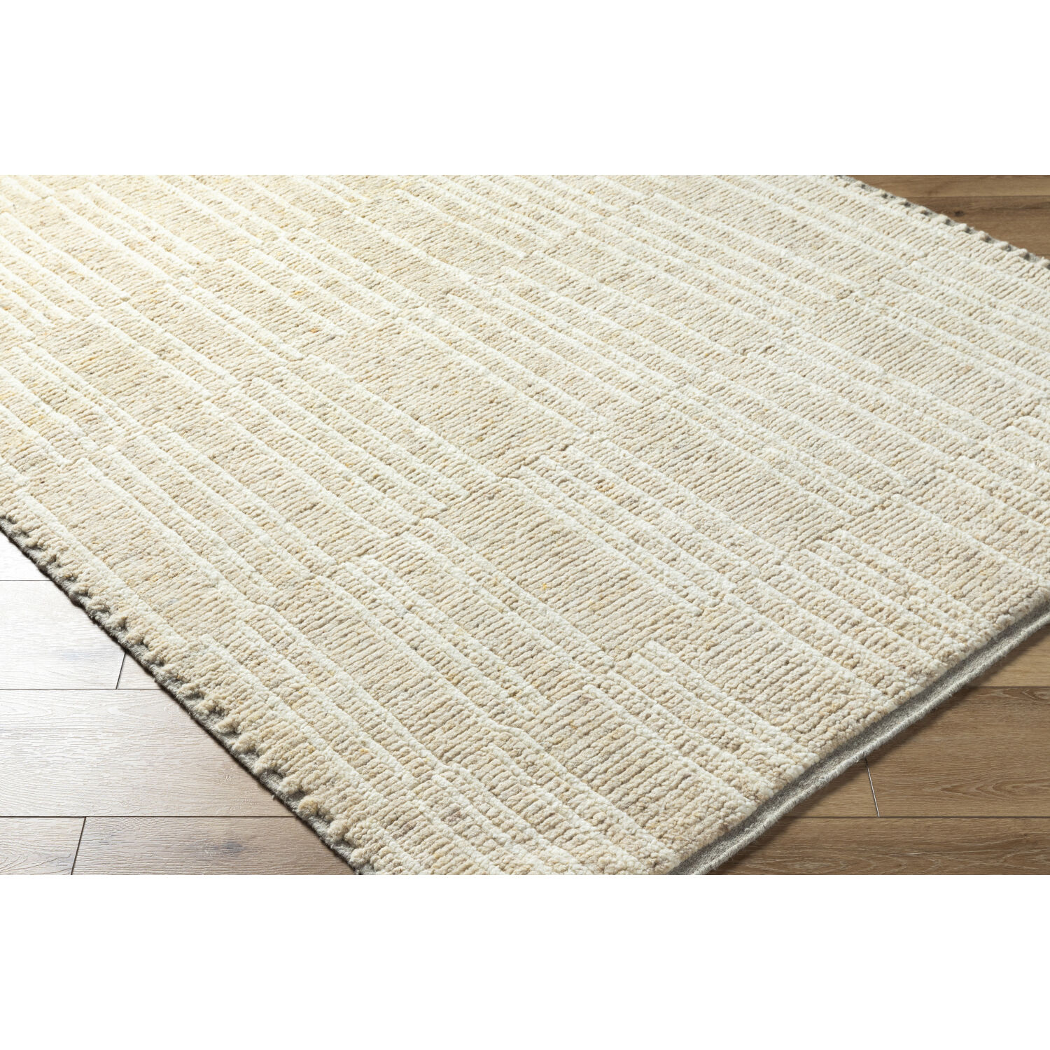Davey 120 X 96 inch Beige / Black Handmade Rug in 8 x 10