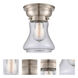 Aditi Bellmont LED 6.25 inch Brushed Satin Nickel Flush Mount Ceiling Light in Seedy Glass, Aditi