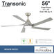 Transonic 56 inch Brushed Nickel with Silver Blades Ceiling Fan