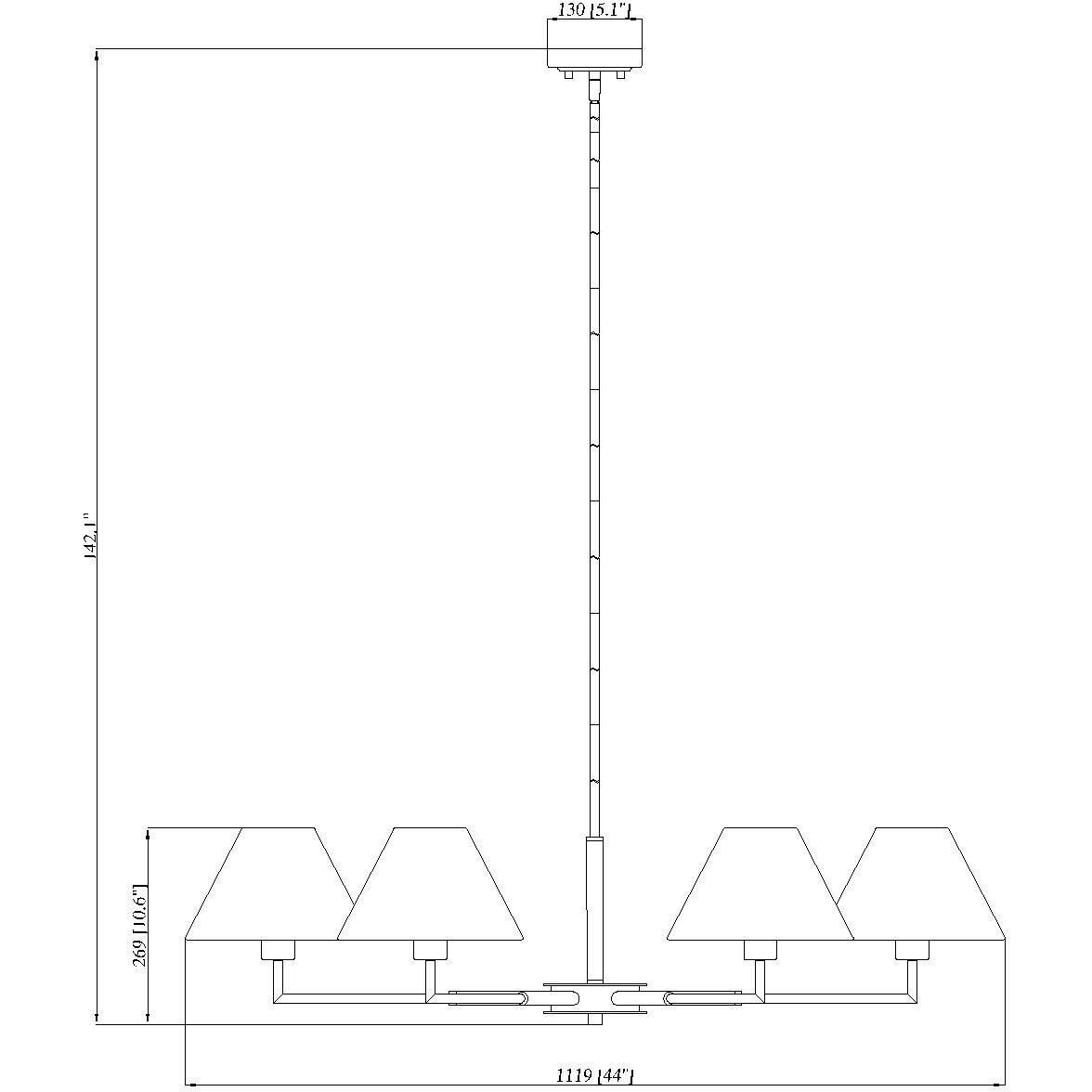 Leila 6 Light 44 inch Matte Black Chandelier Ceiling Light