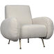 Hera Antique Brass and Off White fabric Occasional Chair