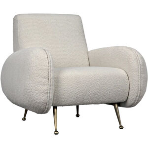 Hera Antique Brass and Off White fabric Occasional Chair