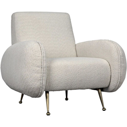 Hera Antique Brass and Off White fabric Occasional Chair