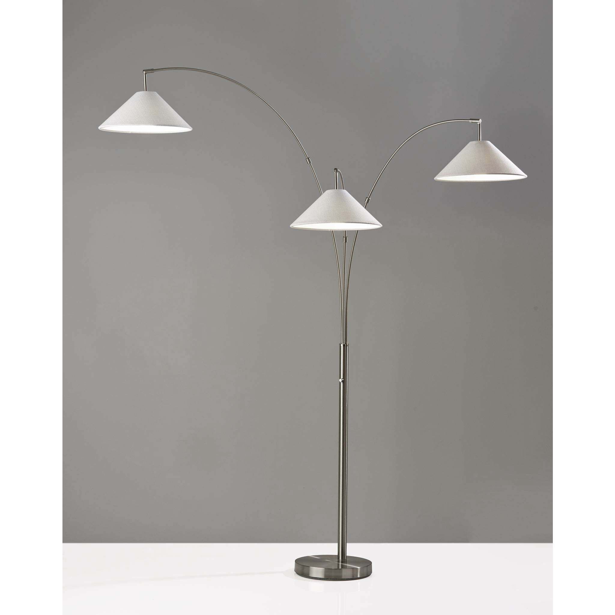 Braxton 86 inch 60.00 watt Brushed Steel Arc Floor Lamp Portable Light