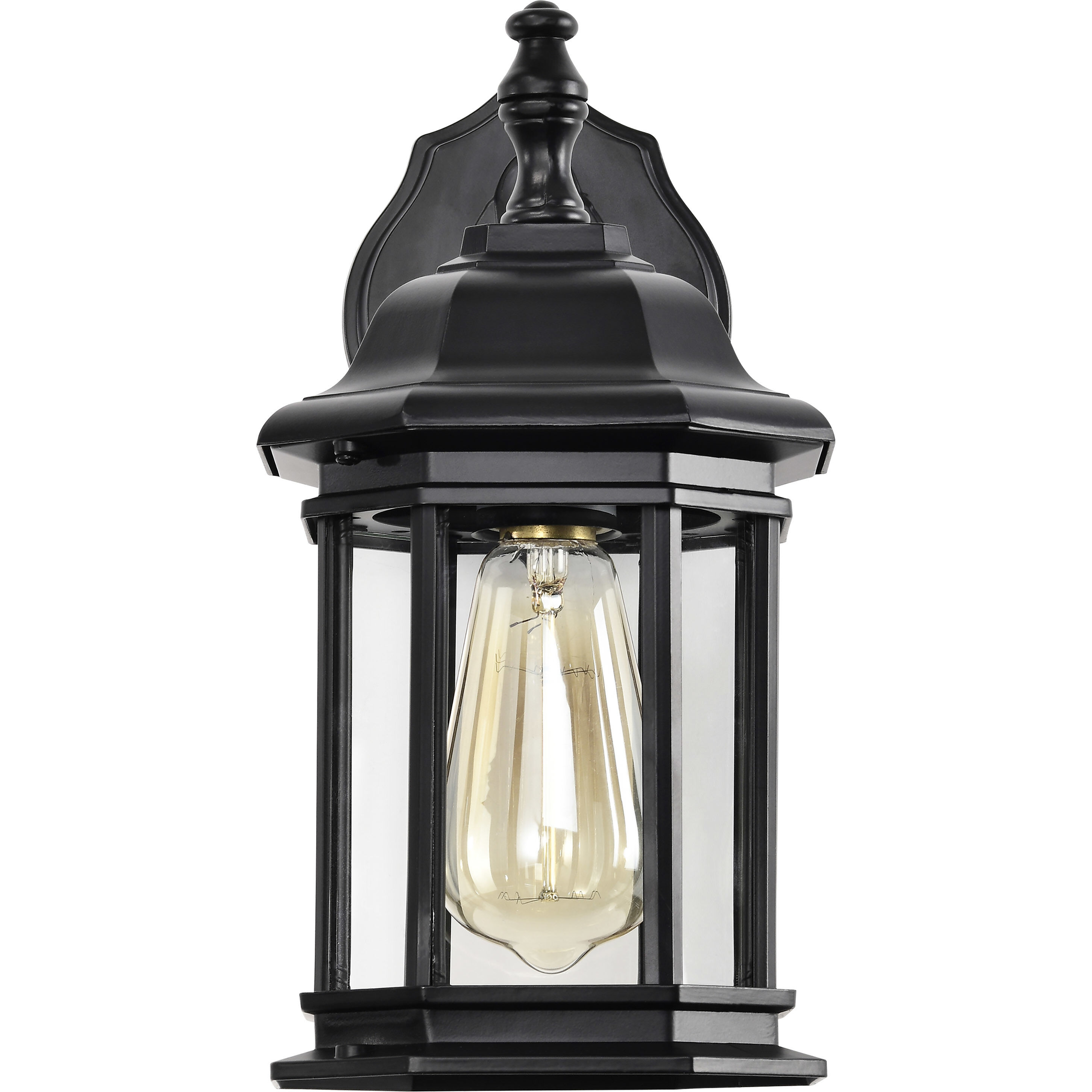 Hopkins 12 inch Matte Black Outdoor Wall Lantern, Small