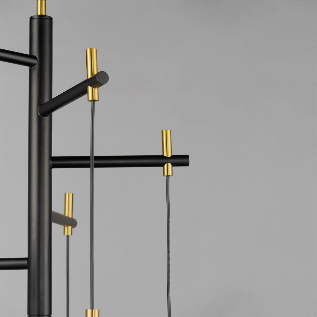 Nucleus LED 28 inch Black and Natural Aged Brass Multi-Light Pendant Ceiling Light