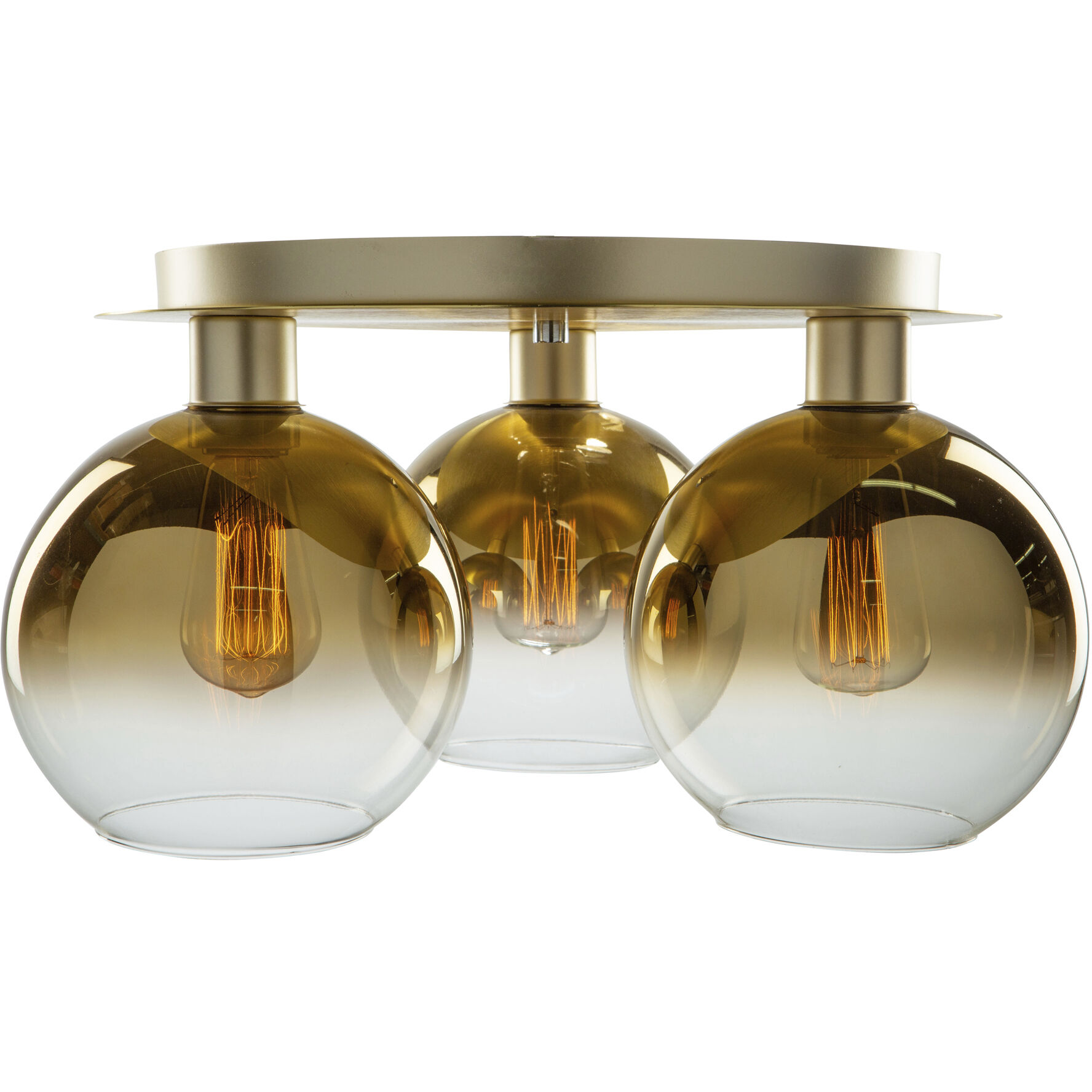 Morning Mist 3 Light 19.75 inch Gold Semi-Flush Mount Ceiling Light