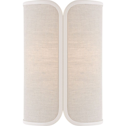 kate spade new york Eyre 2 Light 8 inch Soft Brass Wall Sconce Wall Light in Natural Linen with Cream Trim, Medium