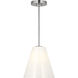 Senda 1 Light 9.13 inch Brushed Nickel Pendant Ceiling Light in Milk Glass