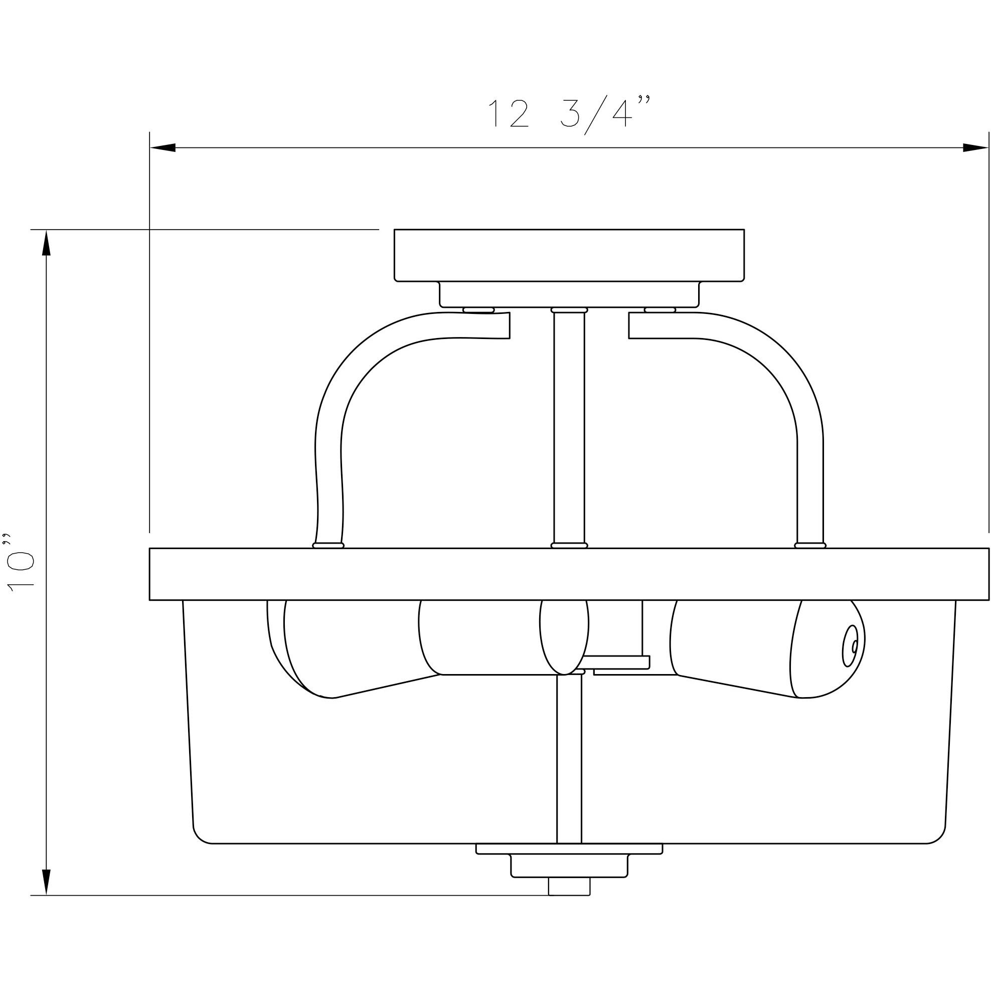 Tulsa 2 Light 12.75 inch English Bronze Semi-Flush Ceiling Light