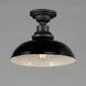 Granville 1 Light 12 inch Gloss Black/Black Outdoor Flush Mount