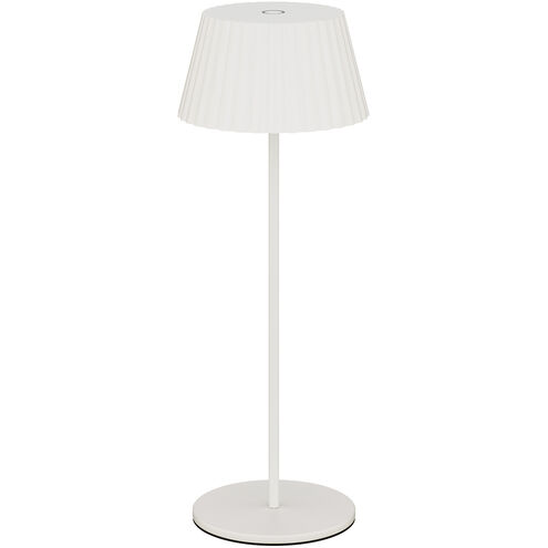 Pleat 14.75 inch 2 watt White Rechargeable Table Lamp Portable Light