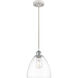 Ballston Dome 1 Light 9 inch White and Polished Chrome Mini Pendant Ceiling Light in Clear Glass