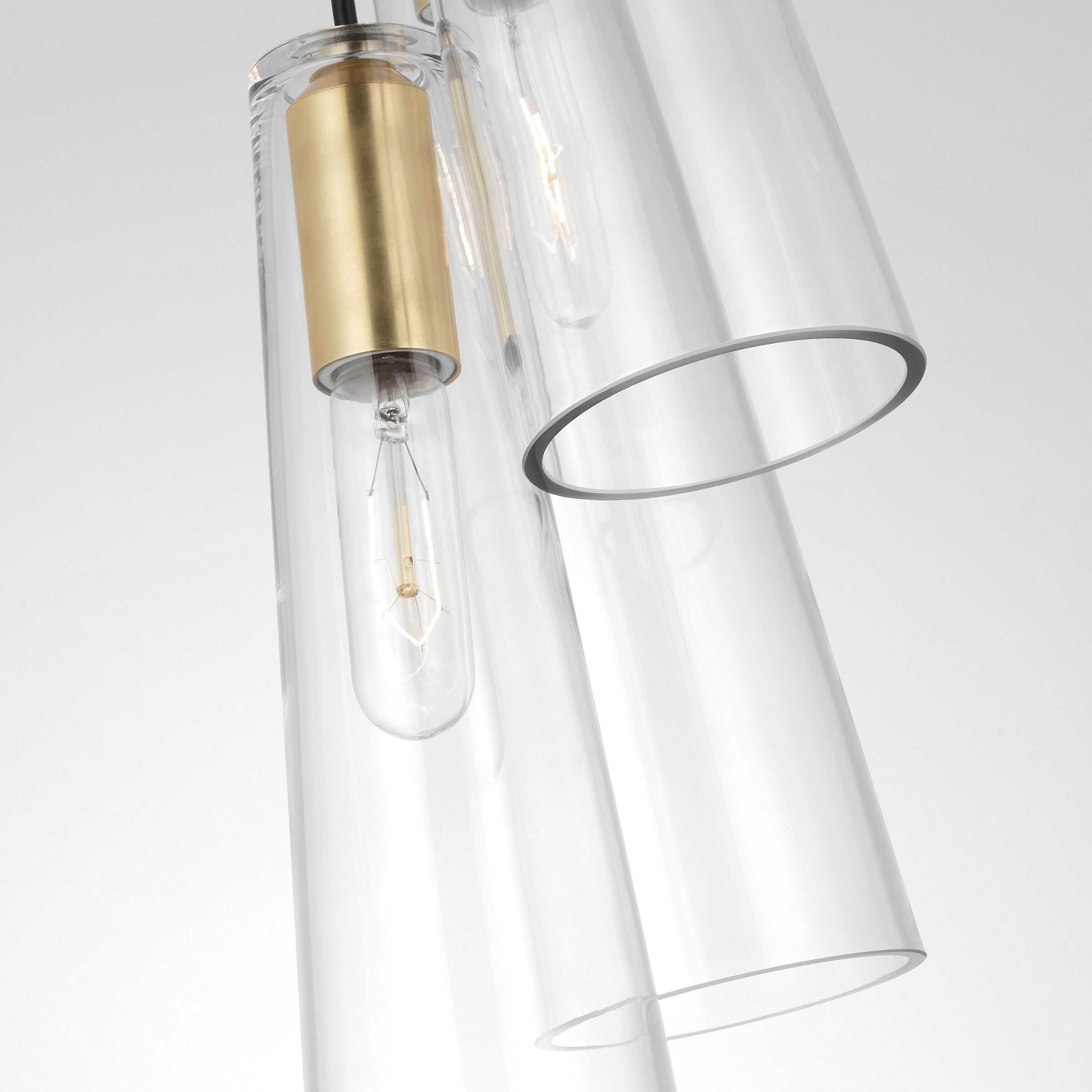 Ray Booth Osvaldo LED 9 inch Antique-Burnished Brass Triple Pendant Ceiling Light