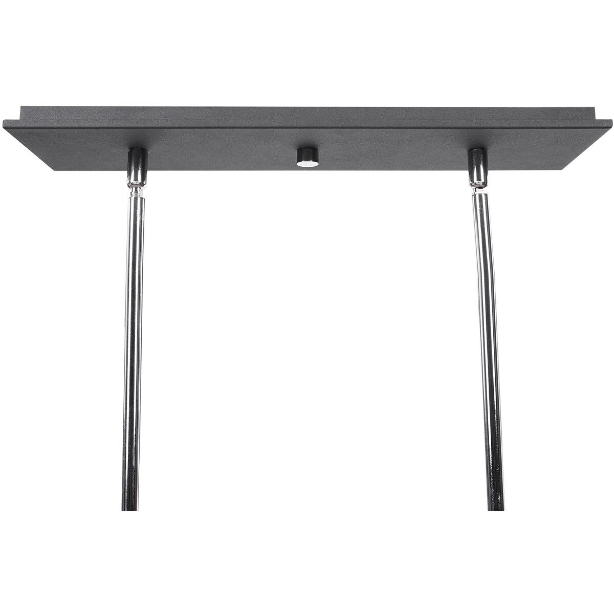 Quadrangle 6 Light 44 inch Black and Polished Nickel Linear Chandelier Ceiling Light