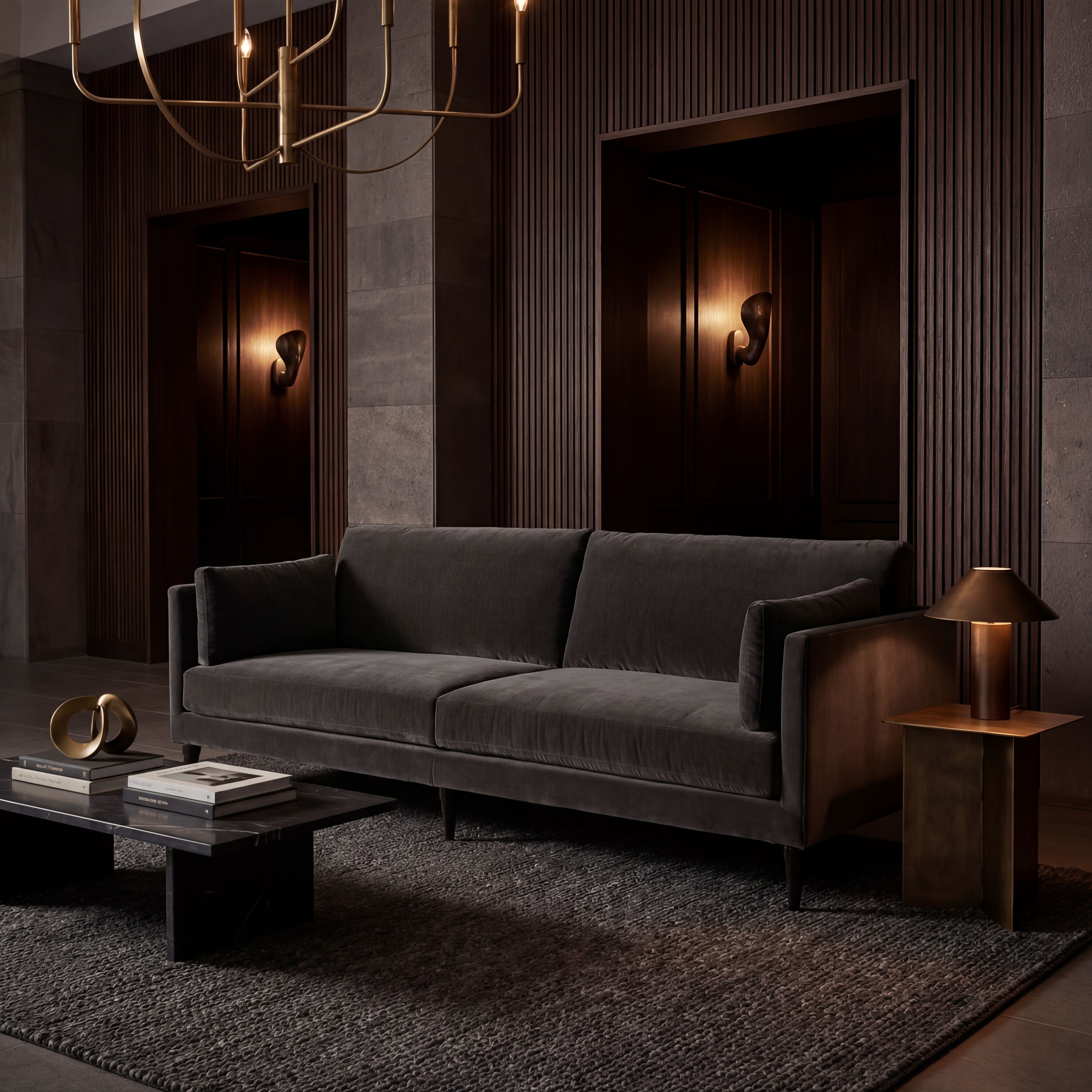 Andalusia Grey Velvet Sofa