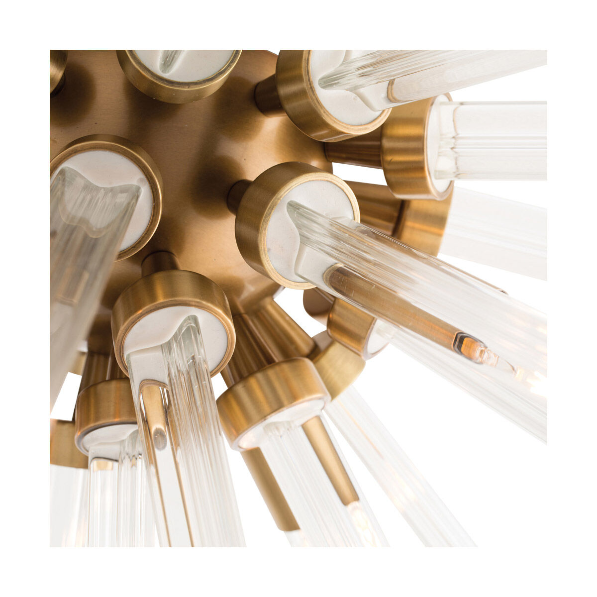 Hanley 4 Light 30 inch Antique Brass Flush Mount Ceiling Light