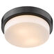 Multi-Family 2 Light 11 inch Matte Black Flush Mount Ceiling Light, Damp
