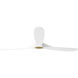 Maverick 70 inch Burnished Brass with Matte White Blades Ceiling Fan in Matte White and Burnished Brass