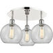 Athens 3 Light 19.75 inch Polished Nickel Flush Mount Ceiling Light in Clear