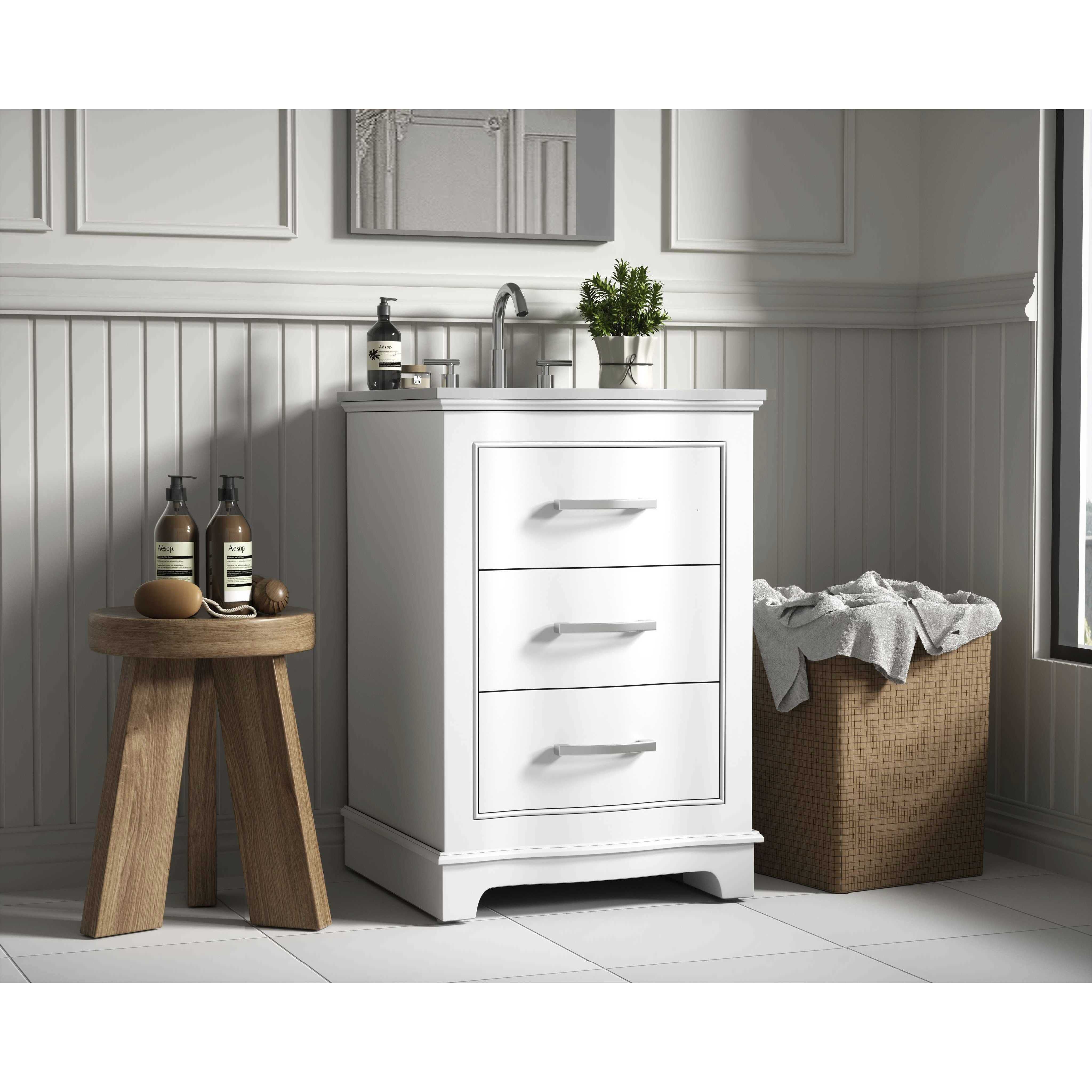 Knox 24 X 34 inch White Bathroom Vanity Cabinet