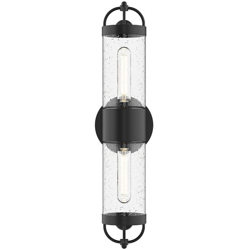 Alora Mood Lancaster 2 Light 21.13 inch Textured Black Outdoor Wall Light