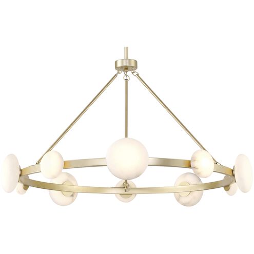 Zill LED 42.13 inch Lily Gold Chandelier Ceiling Light