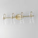 Ava 4 Light 30.7 inch Natural Aged Brass Bath Vanity Wall Light
