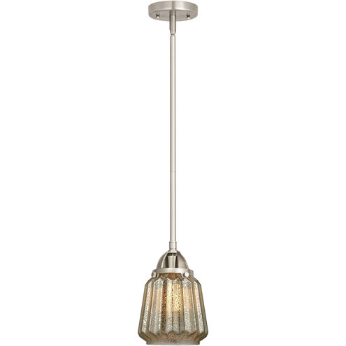Nouveau 2 Chatham 1 Light 6 inch Brushed Satin Nickel Mini Pendant Ceiling Light in Incandescent, Mercury