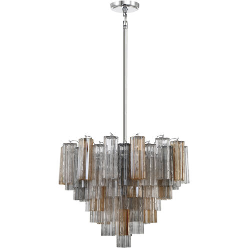 Addis 12 Light 26.75 inch Polished Chrome Chandelier Ceiling Light in Tronchi Glass Autumn