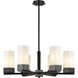 Claverack 6 Light 28.38 inch Matte Black Chandelier Ceiling Light in Matte White Glass