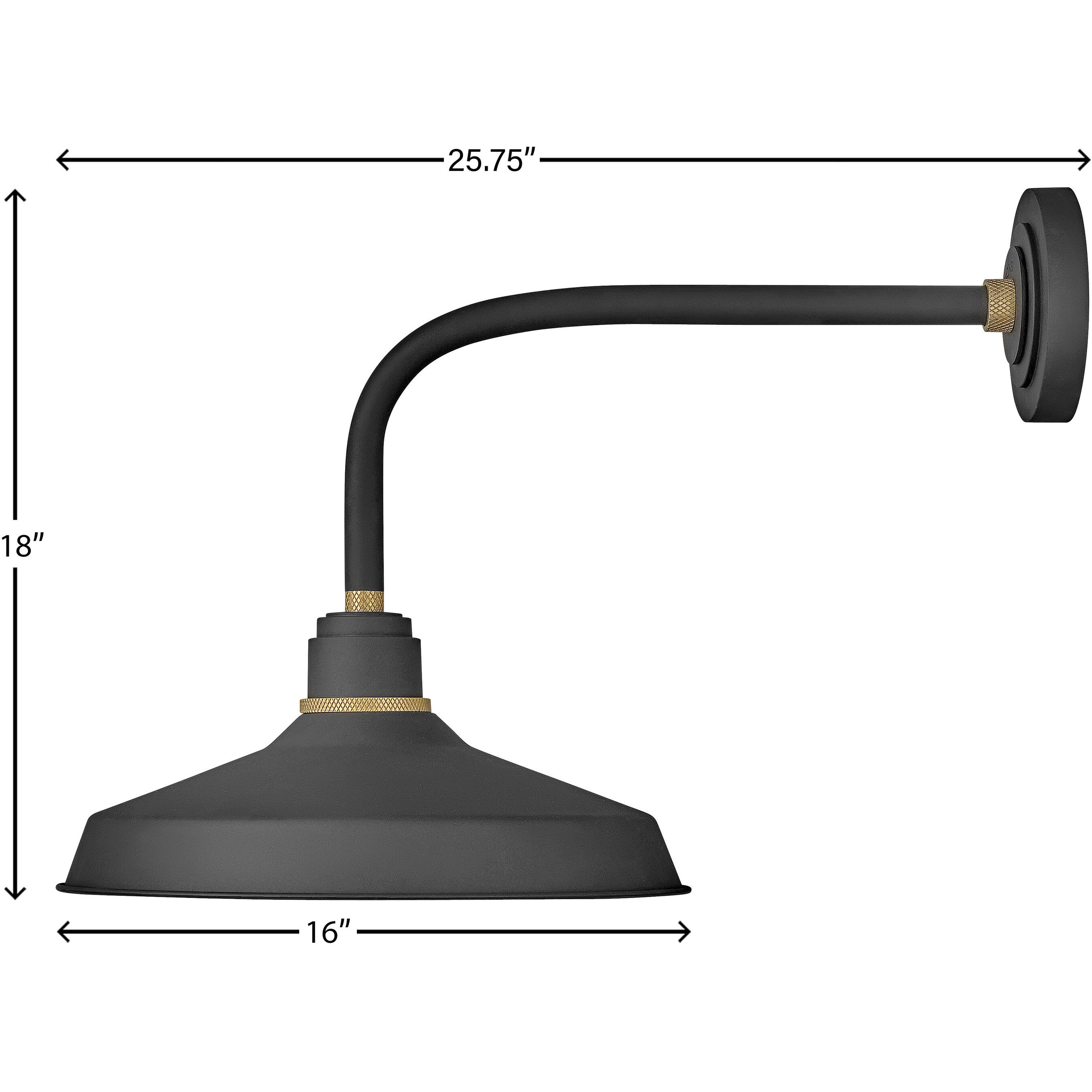 Foundry Classic Outdoor Barn Light in Textured Black, Straight Arm